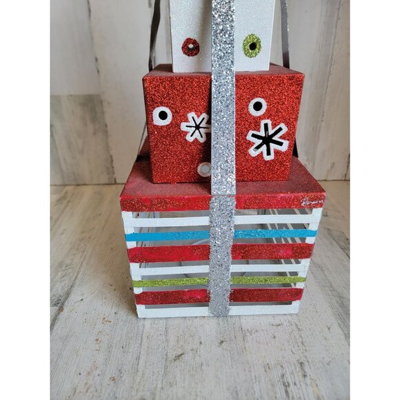 Large metal present candle holder‎ glitter Xmas home decor - Picture 2 of 12